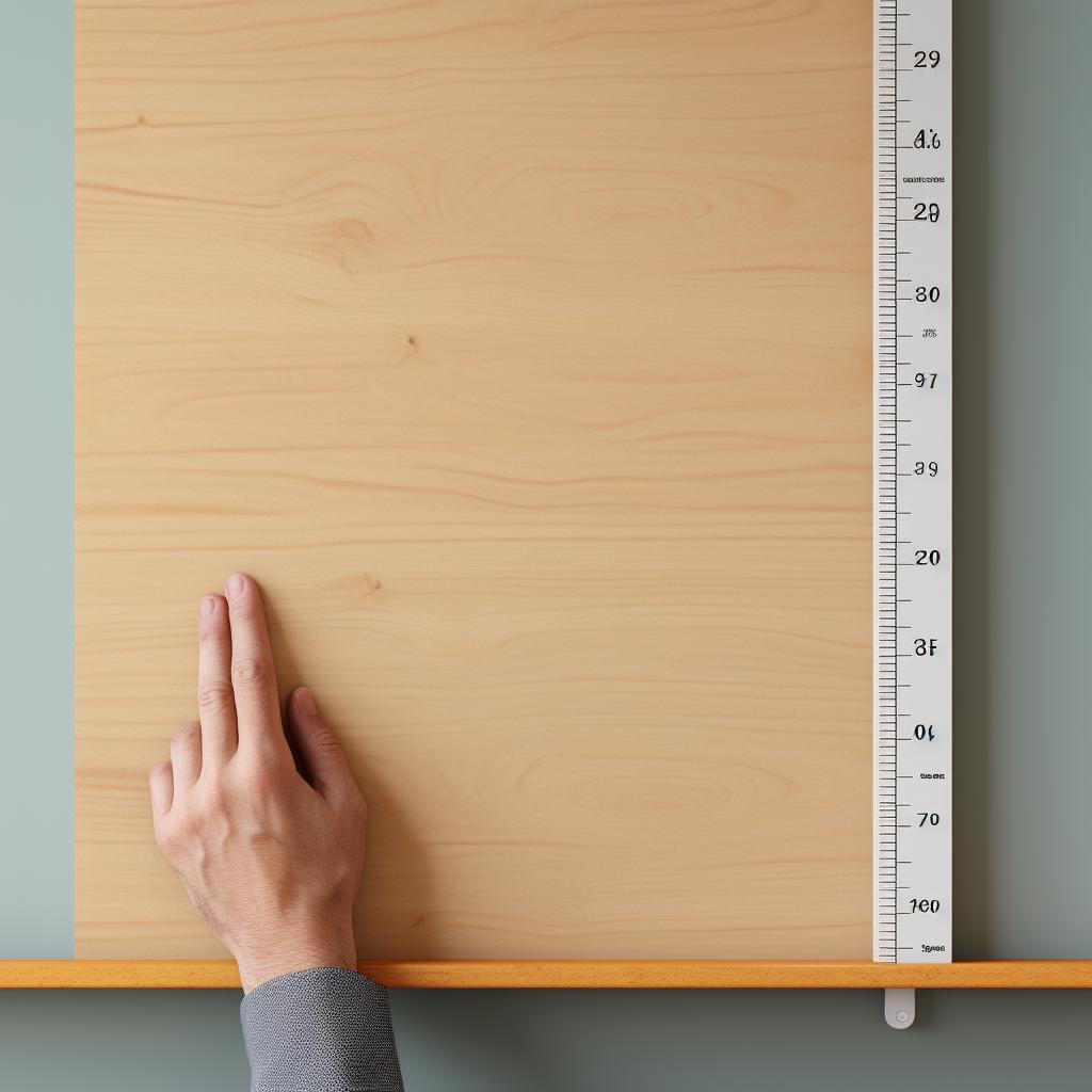 Hand marking measurements on a 3D wall panel