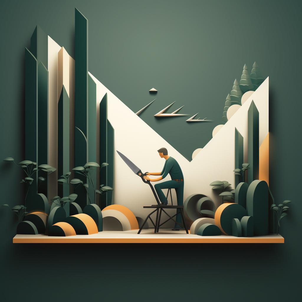 Trimming excess 3D wallpaper