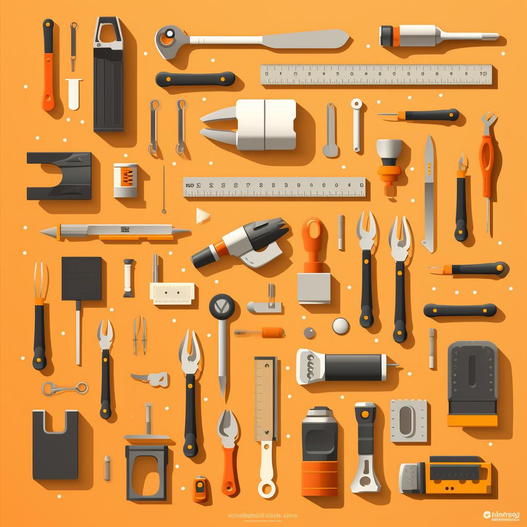 A flatlay of wallpaper installation tools